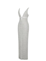 Adelaide White Beaded Sequin Net Bodycon Gown Miss Circle