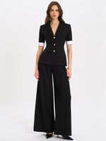 Aleeza Black Wide Leg Suit Pants Miss Circle