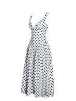 Rahma Polka Dot Drop Waist Midi Cotton Poplin Dress Miss Circle