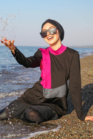 Lycra Black Burkini Modest Swimwear M2106 - By Baano