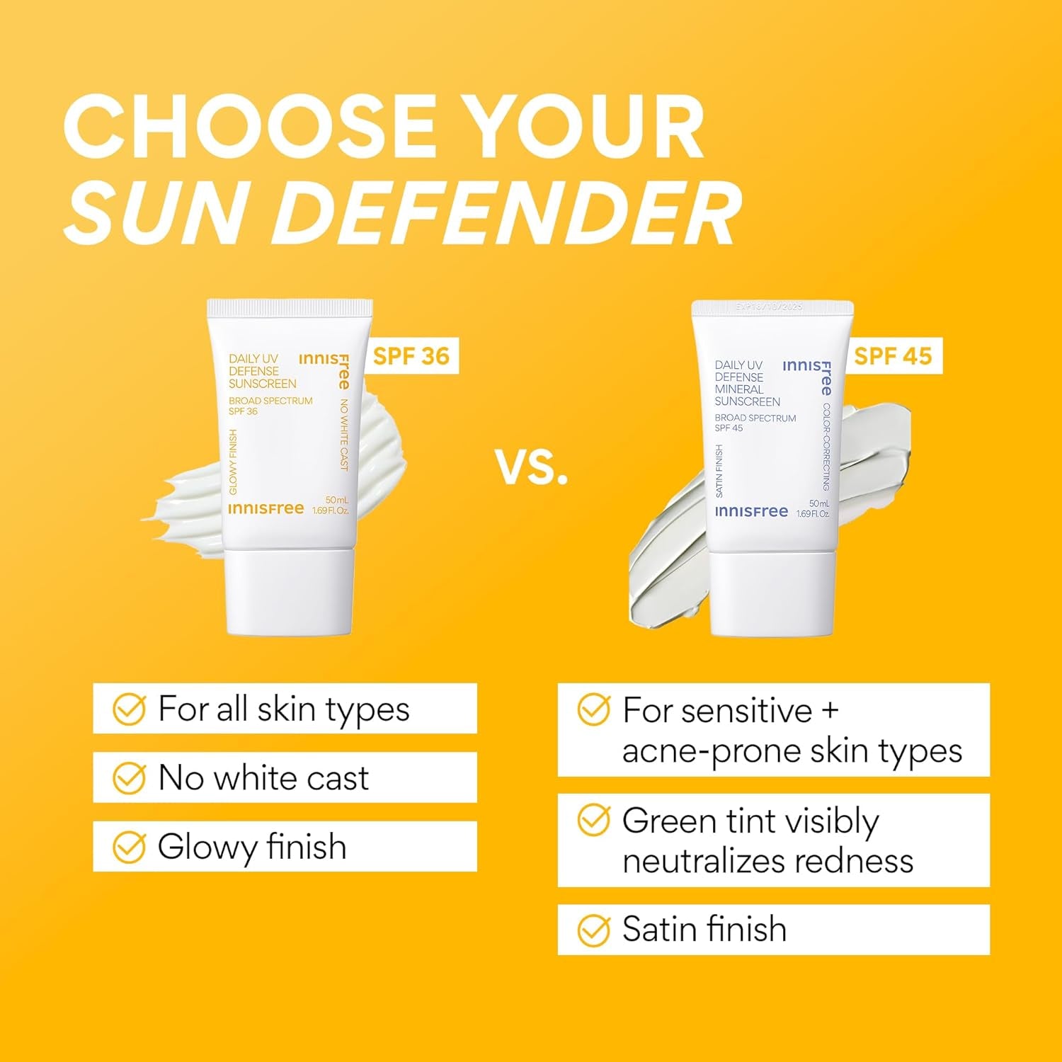 Daily UV Defense Sunscreen Broad Spectrum SPF 36, Invisible Korean Sunscreen for Face with No White Cast