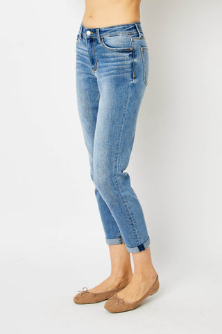 Judy Blue Size 3 and 5 Cuffed Hem Slim Jeans