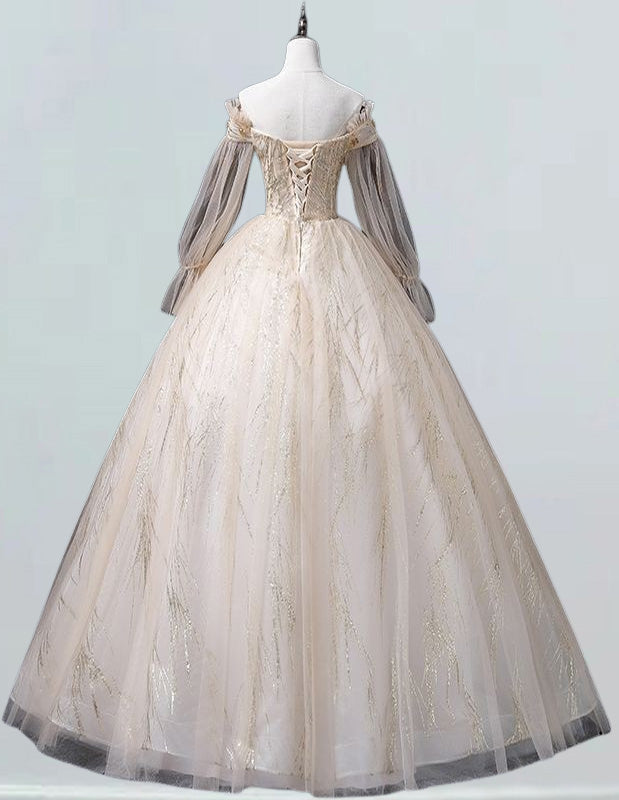 Off-Shoulder Tulle Ball Gown | Girls' Prom & Evening Dress | Elegant & Formal