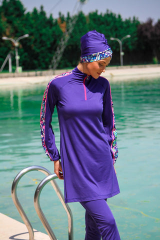 Lycra Navy Burkini Modest Swimwear M2228 - By Baano