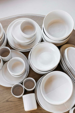 Sonnet Stoneware Bowl - Matte White/Glossy White - Set of 6