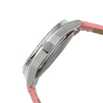 Women's Pink Watch 40mm Bold Crystal Bezel Leather Strap Peugeot Watches