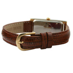 Women's 35x18mm Watch Glossy Brown Leather Strap Peugeot Watches