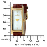 Women's 35x18mm Watch Glossy Brown Leather Strap Peugeot Watches