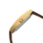 Women's 35x18mm Watch Glossy Brown Leather Strap Peugeot Watches