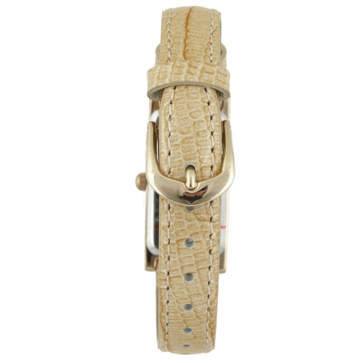 Women 35x18mm Watch Glossy Tan Leather Strap Peugeot Watches