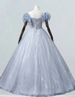 Elegant Off-Shoulder Tulle Prom Dress | Beaded Ball Gown Bridesmaid Dress