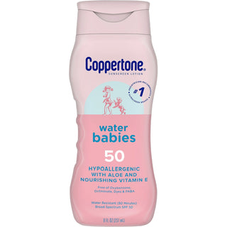 Coppertone Broad Spectrum SPF 50 Water Babies Sunscreen Lotion 8 Fl Oz