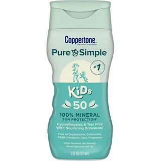 Coppertone Pure & Simple Kids Sunscreen Lotion, SPF 50 - 6 Fl Oz