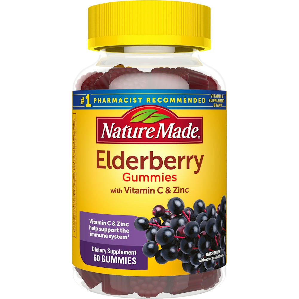 Nature Made Elderberry Gummies With Vitamin C & Zinc - Raspberry