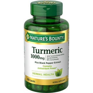 Nature's Bounty Turmeric Plus Black Pepper Extract, 1,000 Mg, 60 Capsules