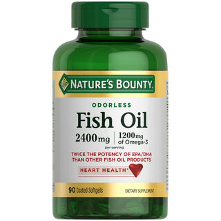 Nature's Bounty Fish Oil Double Strength Odorless, 2400 Mg, 24 X 90 Coated Softgels