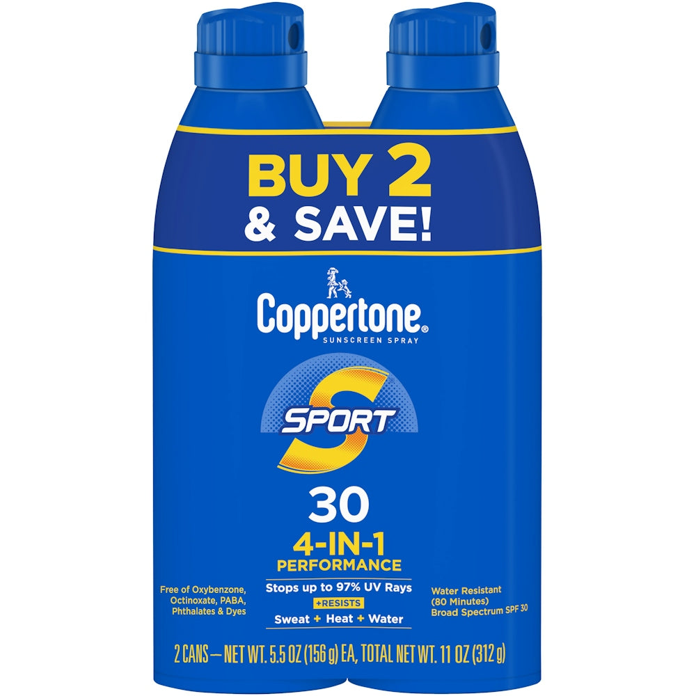Coppertone Sport C Spray Spf30 11 Oz Twin Pack Aero