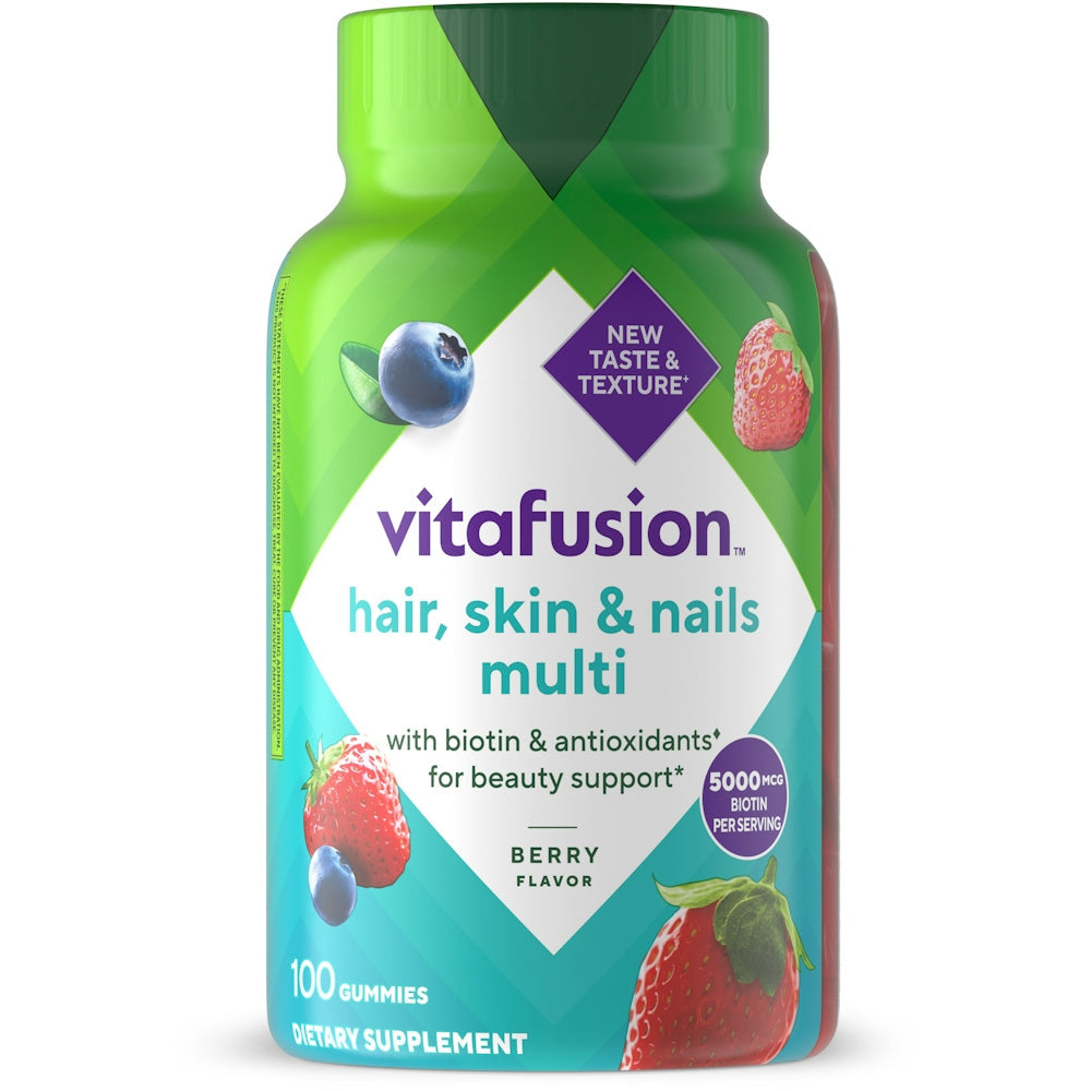 Vitafusion Gorgeous Hair, Skin & Nails Multivitamin Gummy, Raspberry Flavor
