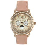 Women's 40mm Multi-Function Watch with Pink Suede Strap Peugeot Watches