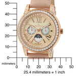 Women's 40mm Multi-Function Watch with Pink Suede Strap Peugeot Watches