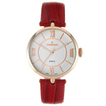 Women's 38mm Watch T-Bar Dress Red Leather Strap Peugeot Watches