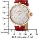 Women's 38mm Watch T-Bar Dress Red Leather Strap Peugeot Watches