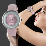 Women's SIlver 38mm Floating CZ Diamond Pink Dial Watch Peugeot Watches