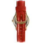 Women's Red Watch 34mm Crystal Bezel Leather Strap Peugeot Watches