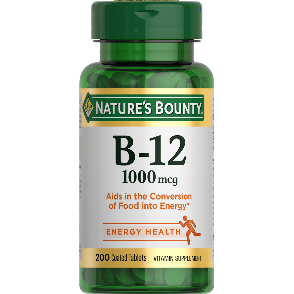 Nature's Bounty Vitamin B-12 1000 Mcg, Supports Energy Metabolism 200 Coated Tablets