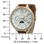 Women 38mm Watch Multi Function Suede Leather Strap Peugeot Watches