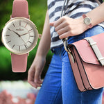 Women's 30mm Pink Modern Calfskin Leather Strap Watch Peugeot Watches