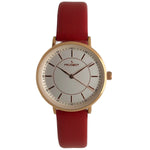 Women's 30mm Red Modern Calfskin Leather Strap Watch Peugeot Watches