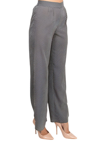 Philosophy Mid Waist Pull On Wide Leg Pleat Front Encased Elastic Back Woven Pants - By Baano