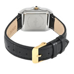 Women's Watch 36mm Square Tank Shape Black Leather Strap Watch Peugeot Watches