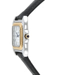 Women's Watch 36mm Square Tank Shape Black Leather Strap Watch Peugeot Watches