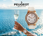 Women's Rose Gold Wrist Watch with Crystal Bezel Peugeot Watches