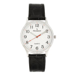 Women's 40mm Large Face Watch with Bold Arabic Numerals and Leather Band