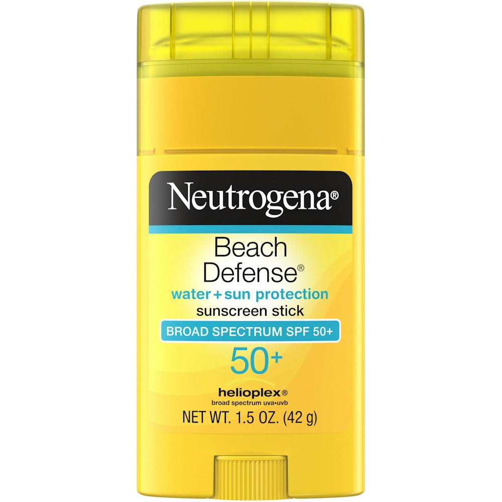 Neutrogena Beach Defense Sunscreen Stick, Water + Sun Protection, Broad Spectrum SPF 50+, 1.5 Ounce