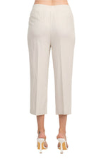 Land N Sea Pull - on Elastic Waist Slit Bottom Linen Gaucho Pant with Pockets - Glamourous Grace