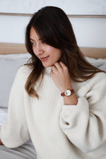 Women's 26mm Sun-Moon Phase Gold Watch with Brown Leather Strap