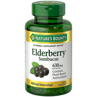 Nature's Bounty Elderberry Sambucus Softgels, 630 Mg