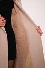 Eliza Classic Cashmere Wool Blend Overcoat in Nude
