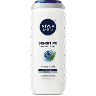 NIVEA Men Body Wash, Sensitive, Soothes Skin 16.9 Fl Oz
