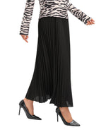 Black Pleated Lightweight Solid Skirt MissFinchNYC