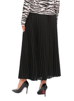 Black Pleated Lightweight Solid Skirt