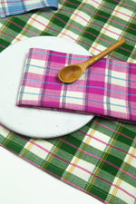 San Andres Gingham Forest & White Table Runner