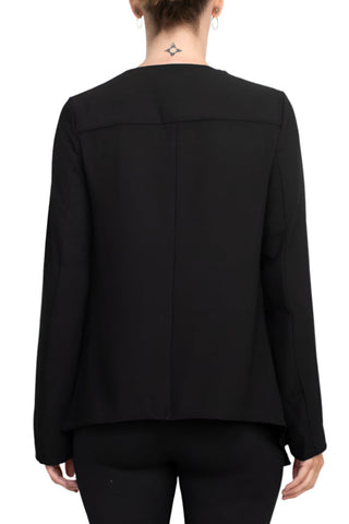 Grace Open Front Long Sleeve Solid Crepe Jacket - By Baano