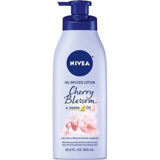 Nivea Oil Infused Body Lotion, Cherry Blossom And Jojoba Oil, 16.9 Fl Oz Pump Bottle