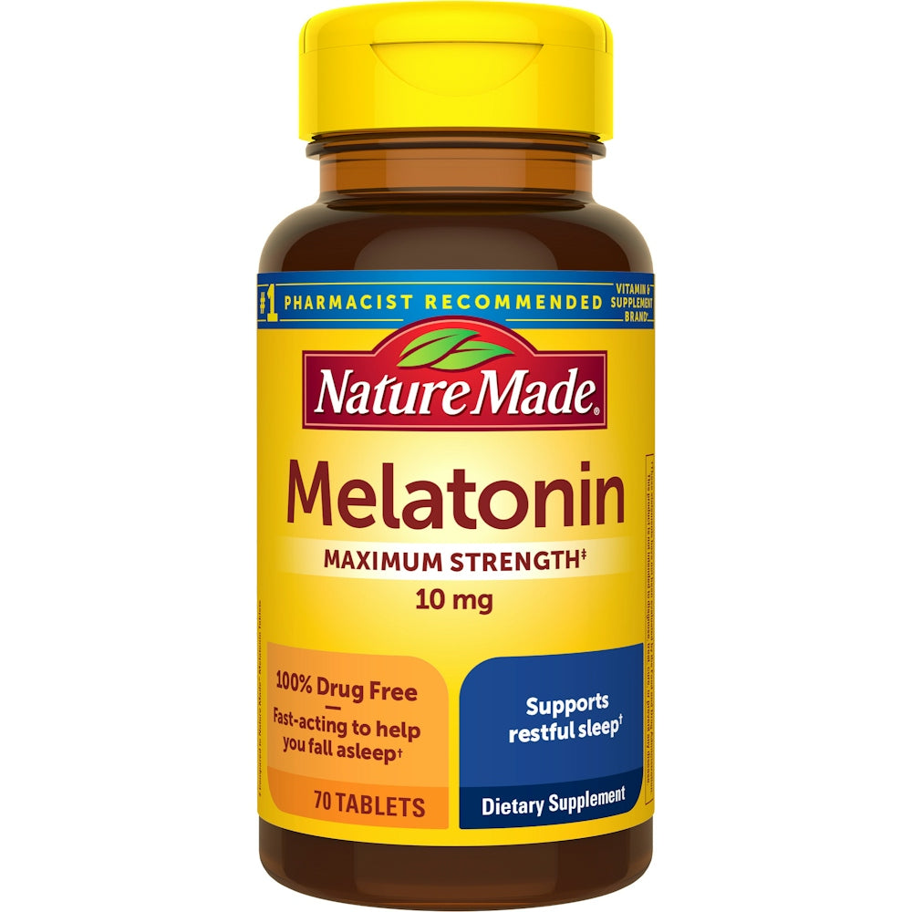 Nature Made Extra Strength Melatonin 10 Mg Tablets, 70 Count Sleep Aid Supplement
