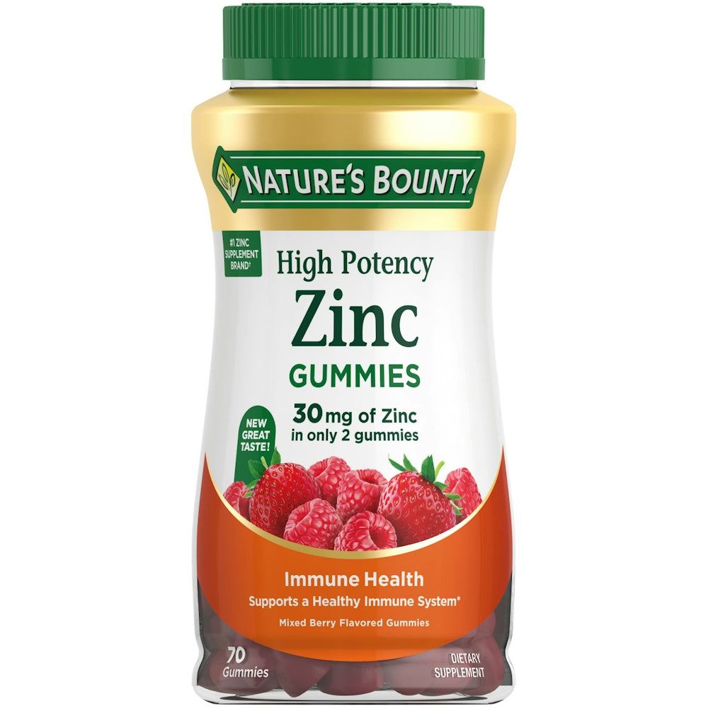 Nature's Bounty Zinc Immune Support Mixed Berry Gummies, 30 Mg